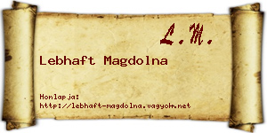 Lebhaft Magdolna névjegykártya